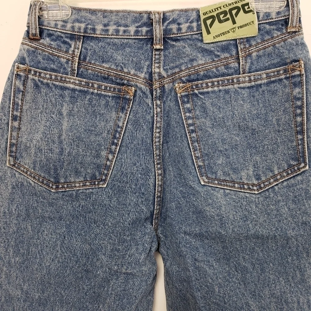 Vintage Rare Pepe Jeans London High Waist Straight Leg Embellished Jeans 26 EUC - Picture 6 of 15